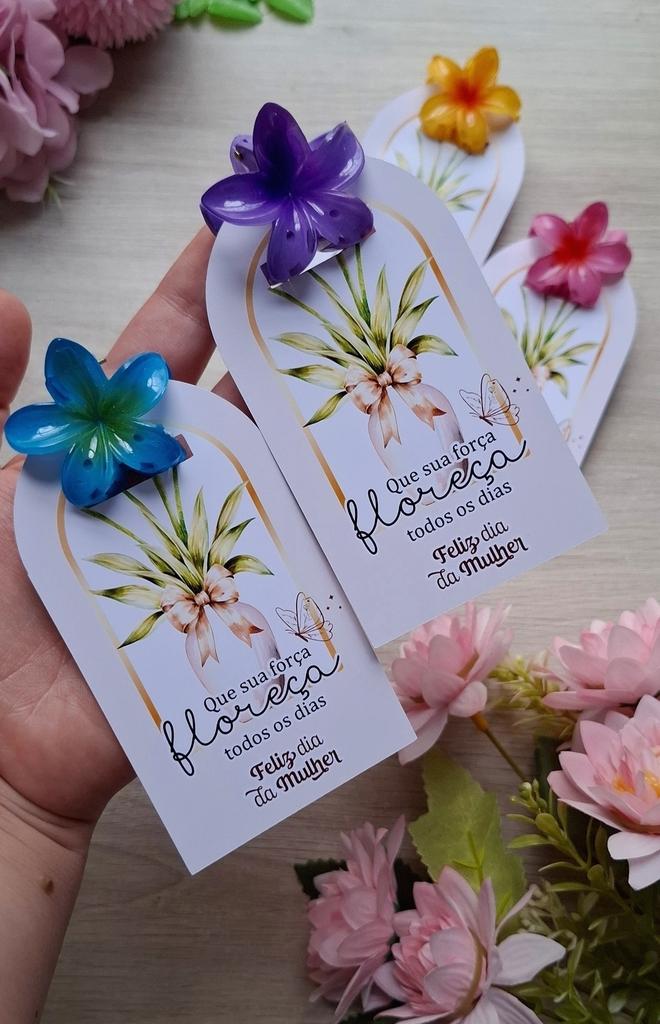 card para mini piranha flor dia das mulheres