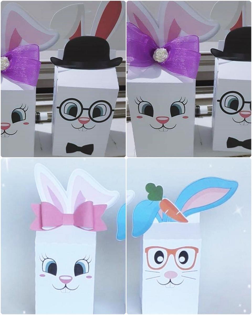 Arquivos de corte caixas milk coelhinhos