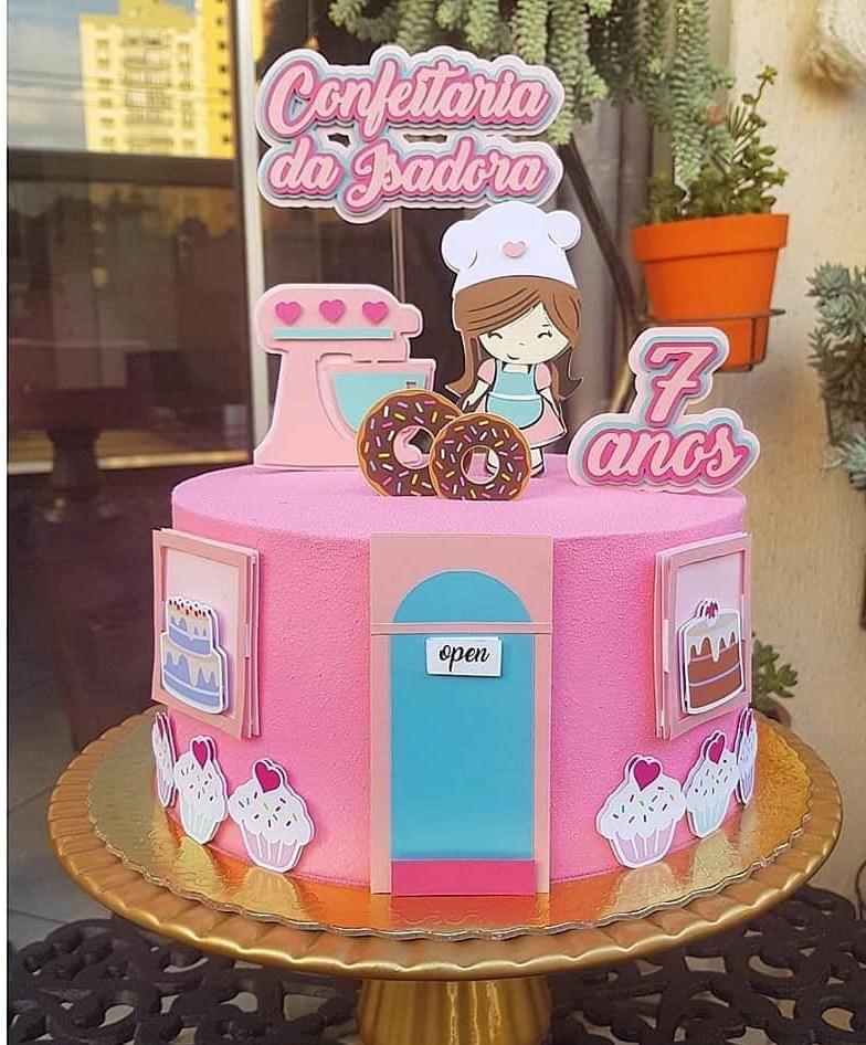 Arquivo de Corte topo de bolo confeitaria menina