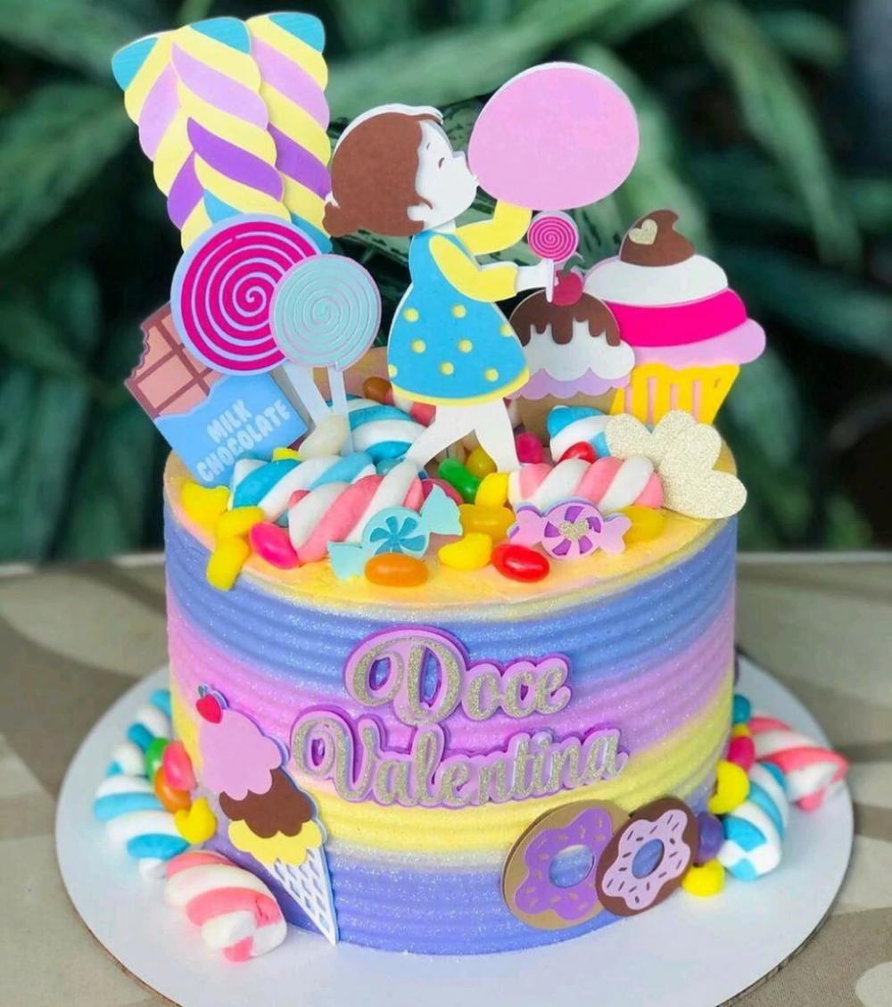 Arquivo de Corte topo de bolo doces e guloseimas menina