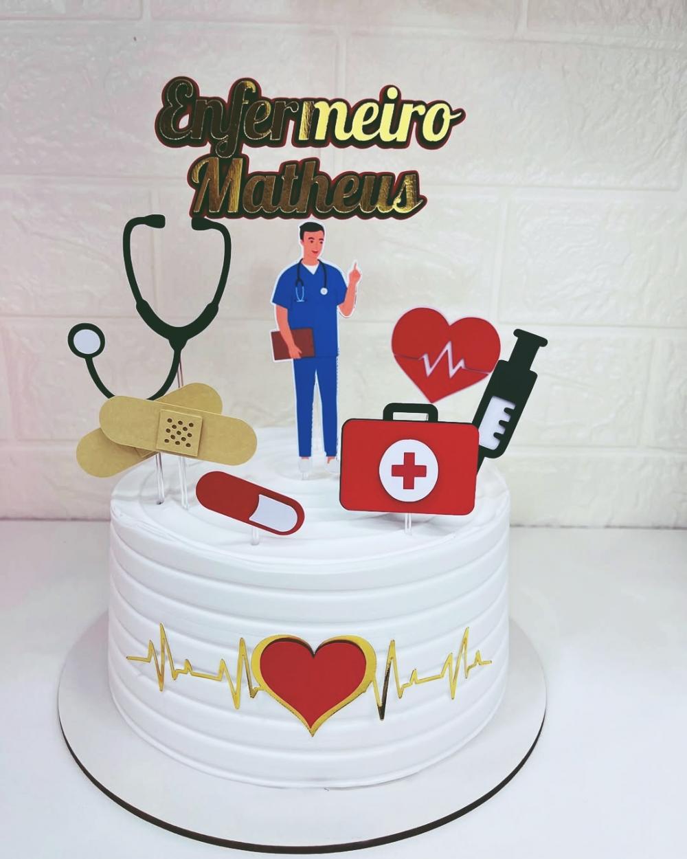 Arquivo de Corte topo de bolo enfermeiro