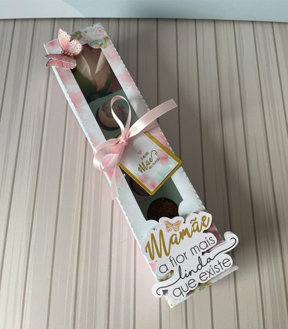 Arquivo de Corte Caixa para doces e rosa