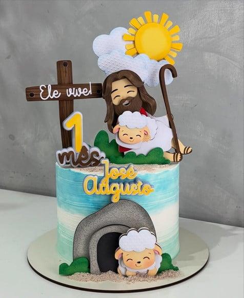 Arquivo de Corte Topo de Bolo Ele Vive Pascoa