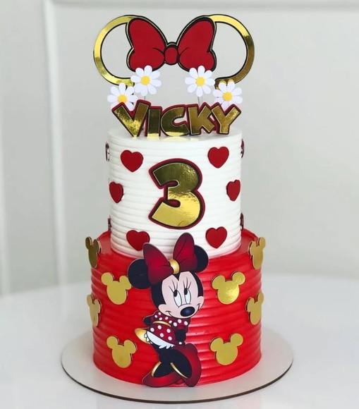 Arquivo de Corte Topo de Bolo Minnie Vermelha