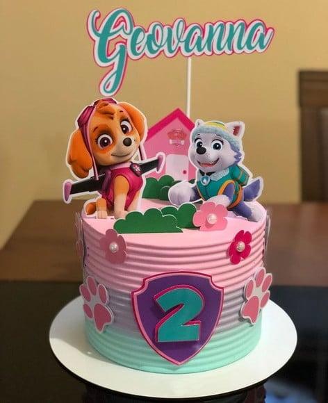 Topo de Bolo Patrulha Canina Menina