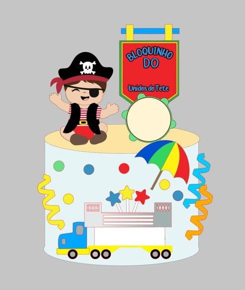 Arquivo de Corte Topo Bebe Pirata Carnaval
