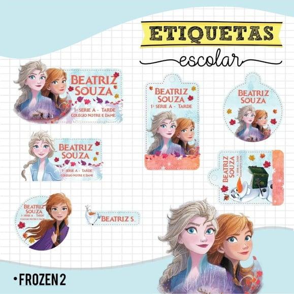 Arquivo de Corte Etiqueta Escolar Frozen