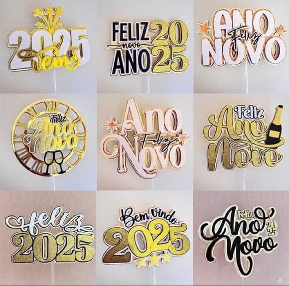 Arquivo de Corte:combo 14 Topos Ano Novo 2025