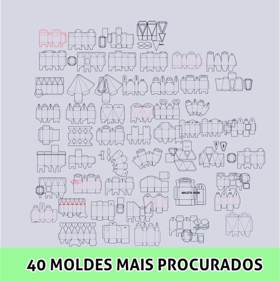 Arquivo de Corte Combo 40 Moldes de Caixas