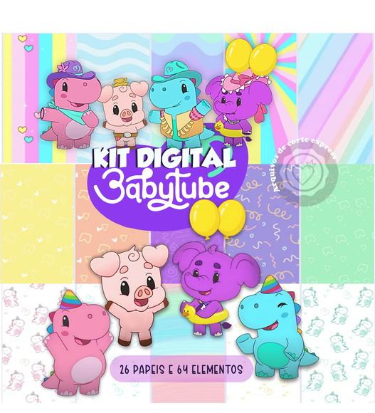 Arquivo Digital Combo Baby Tube Papeis e Elementos