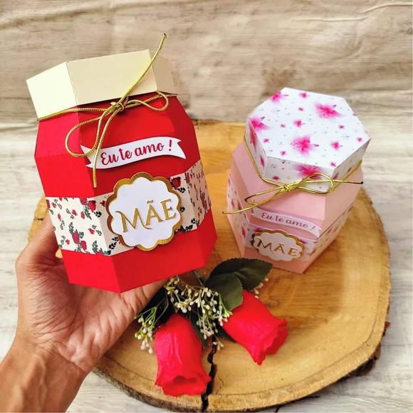 Arquivo de Corte Caixas Pote Dia das Mães