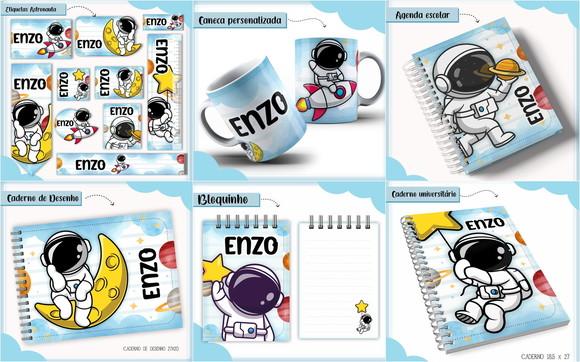 Arquivo de Corte Combo Etiqueta Escolar Astronauta