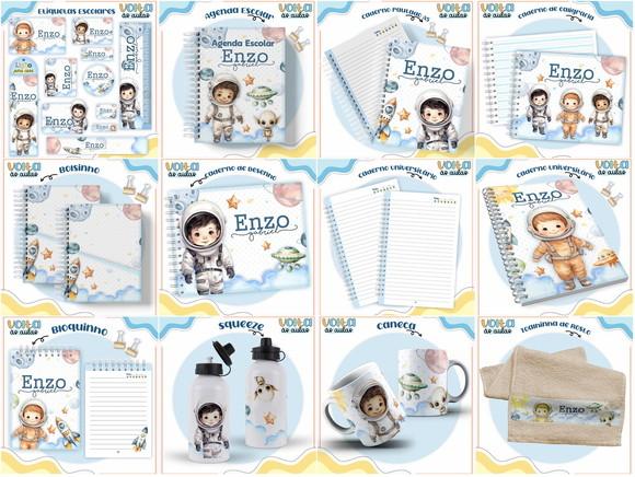 Arquivo de Corte Combo Etiqueta Escolar Astronauta