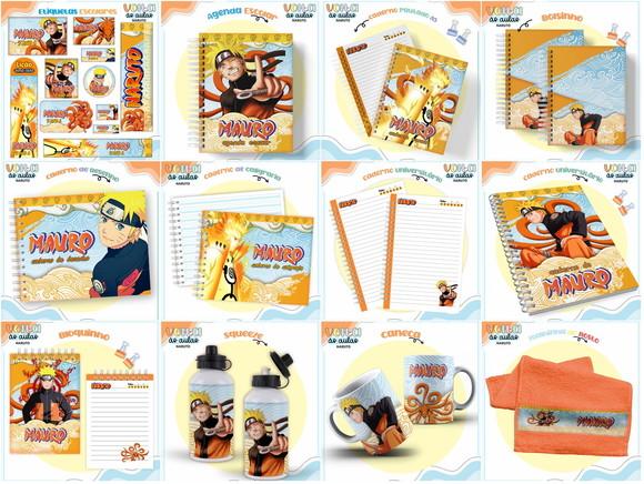 Arquivo de Corte Combo Etiqueta Escolar Naruto