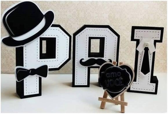 Arquivos de Corte Letras 3d Pai