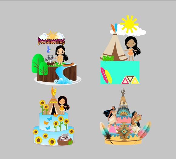 Arquivo de Corte Combo 4 Topos Pocahontas