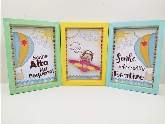 Arquivo de Corte Quadro Ursinho Aviador