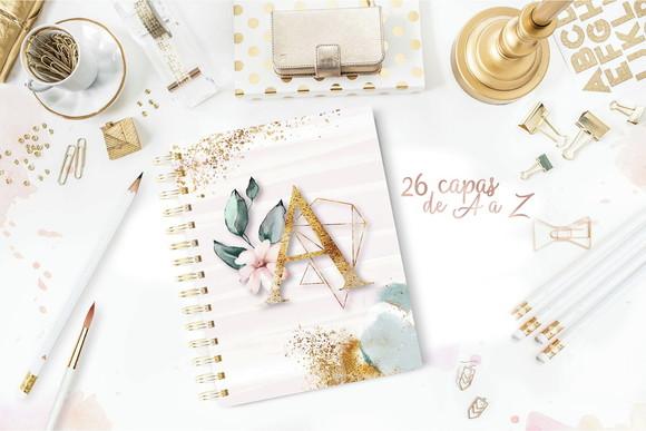 Combo de Capas Alfabeto Floral em Png
