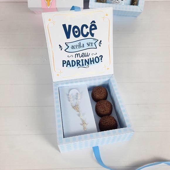 Arquivo de Corte Caixa Convite Batizado Padrinho