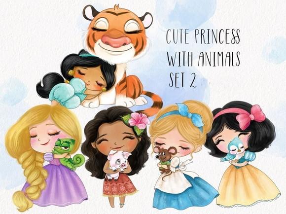 Arquivos de Corte Princesas Disney Aquarela
