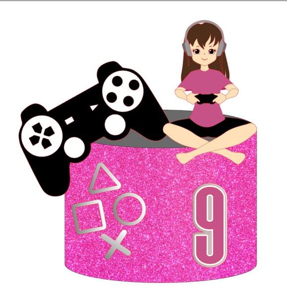 Arquivo De Corte Topo Video Game Menina