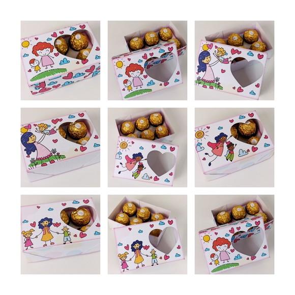 Arquivo de corte kit caixas 6 doces dia das mães