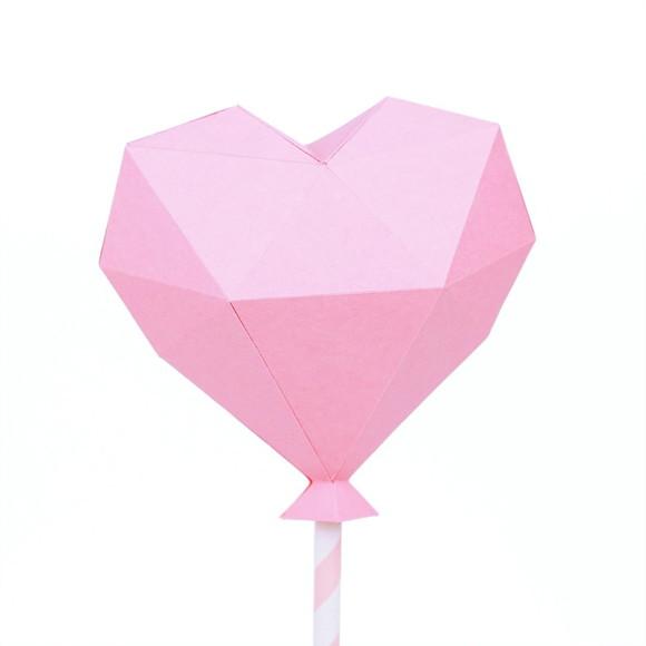Arquivo de corte balão coração low poly