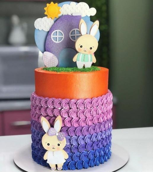 Arquivo de corte topo de bolo casinha coelhos
