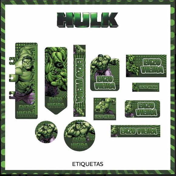 Arquivos de corte etiqueta escolar hulk