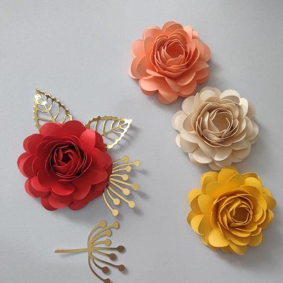 Arquivo de Corte Flores Variadas para Bolo