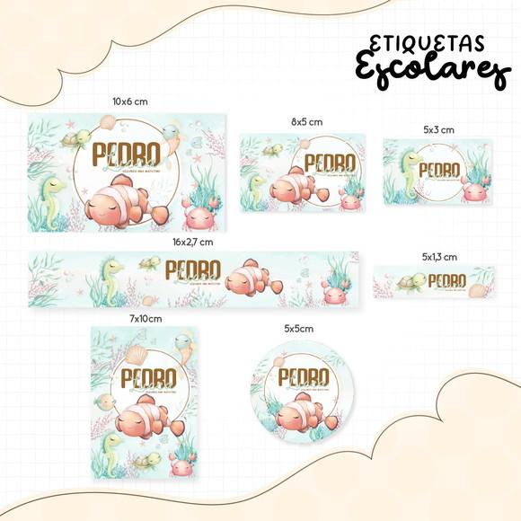 Aquivos digitais etiqueta escolar fundo do mar