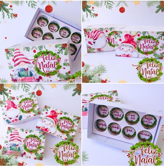 Arquivo de Corte Caixa para 8 Doces de Natal