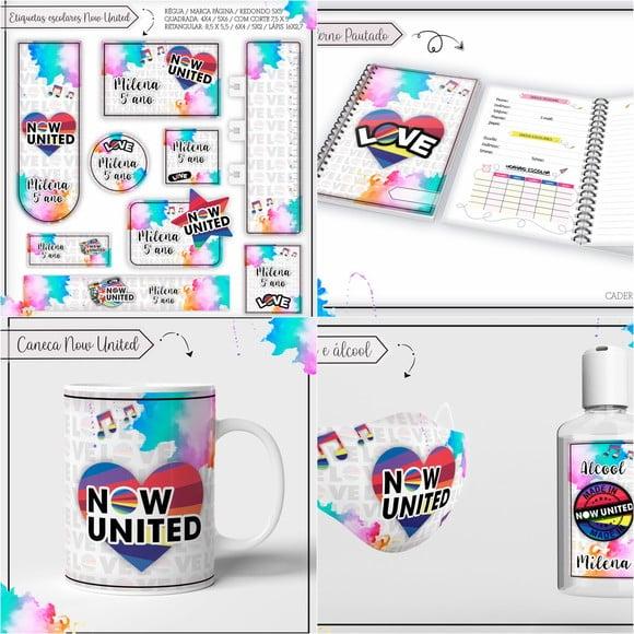 Arquivo de corte Etiqueta escolar Now United