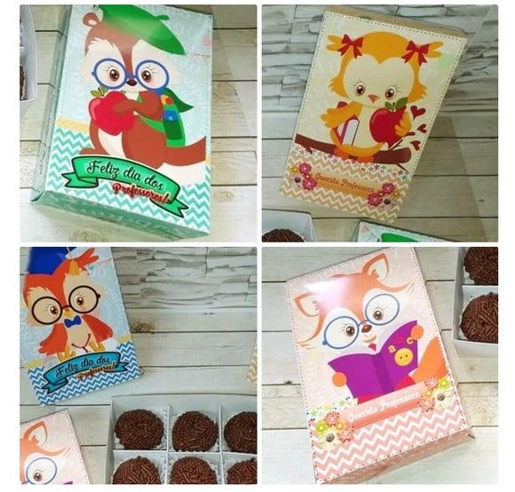 Arquivo de corte caixa 6 doces dia dos professores