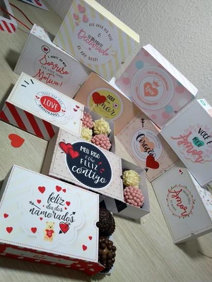 Arquivos de corte Caixas para 6 doces dia dos namorados