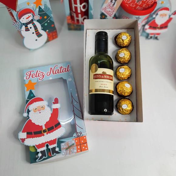 Arquivo de Corte Caixa para Mini Vinho Tema Natal