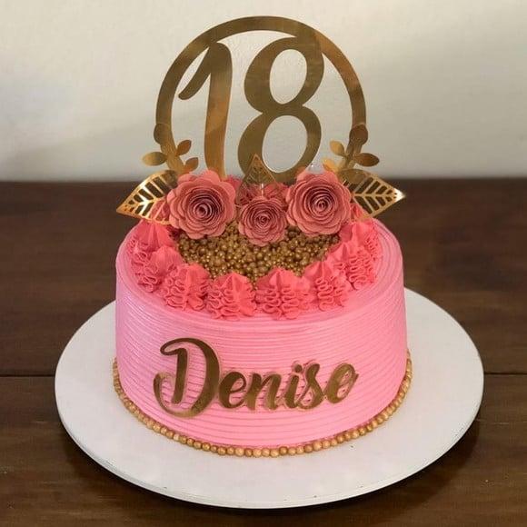 Arquivos de corte topo de bolo 18 anos com flores 3d