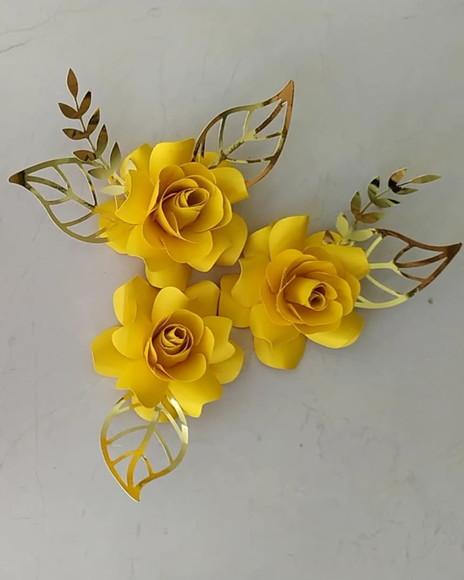 Arquivo de flores 3d + folhas e galho