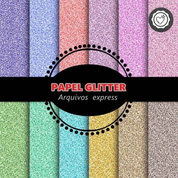Kit digitais papeis glitter