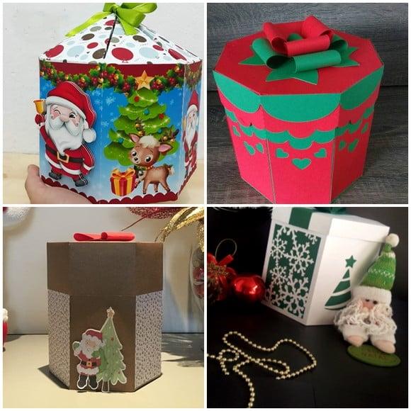 Arquivos de Corte 4 Caixas Panetone 500g de Natal