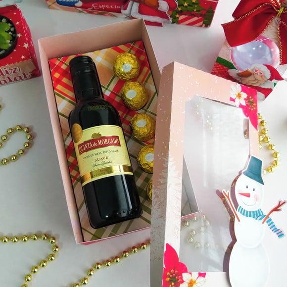 Arquivo de Corte Caixa Mini Vinho e Doces de Natal