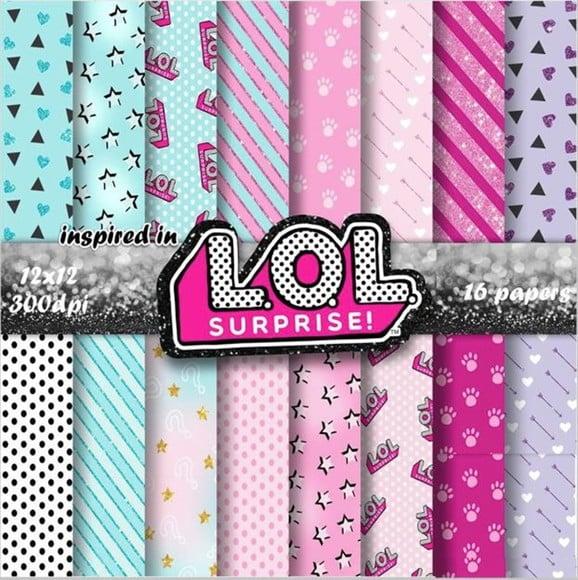 Kit papel digital lol