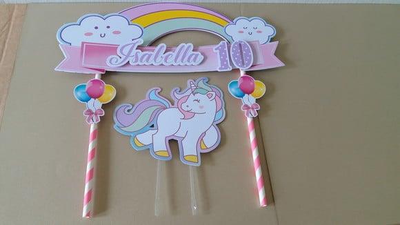 Arquivos de corte topo de bolo unicornio