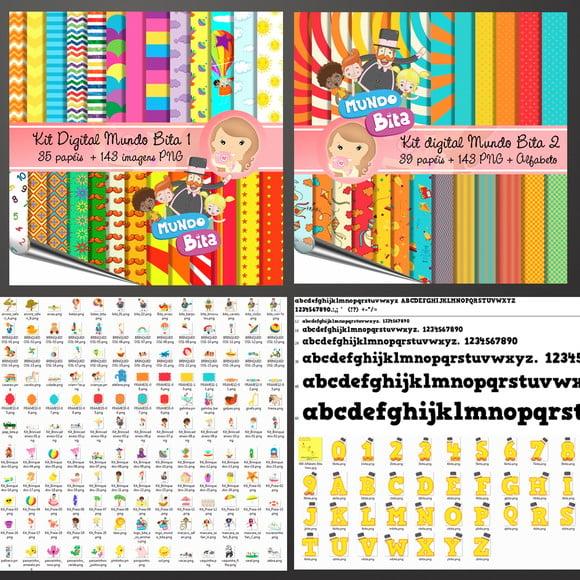 Kit digitais Bita e os Animais + papeis