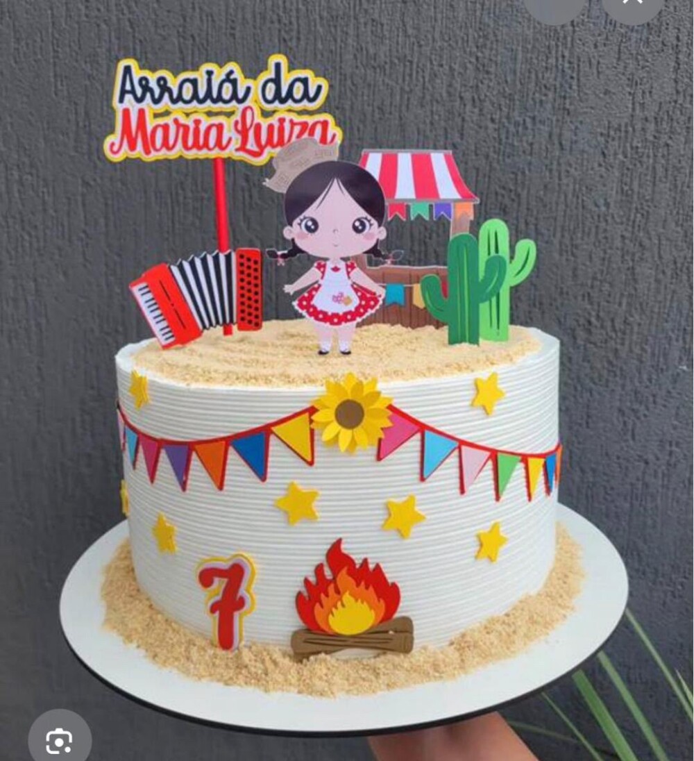 Arquivo de corte topo de bolo arraia menina