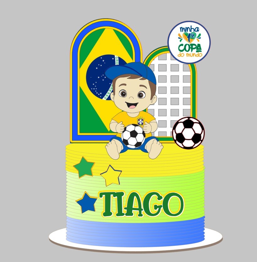 Topo de bolo minha primeira copa do mundo
