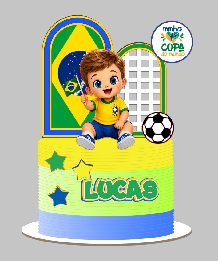 Topo de bolo minha primeira copa do mundo