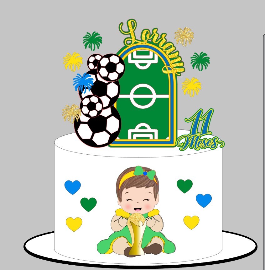 Arquivo de corte topo copa do mundo bebê menina