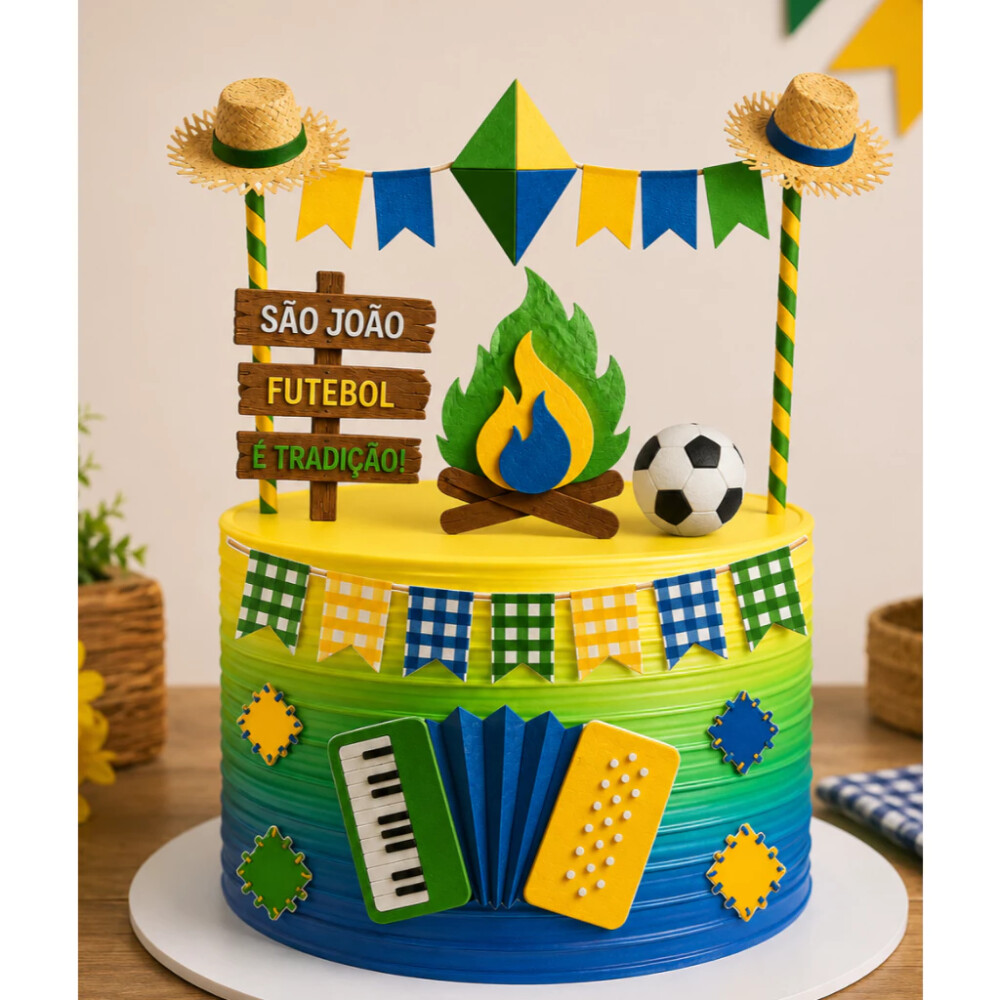 Topo de Bolo São João Futebol Brasil