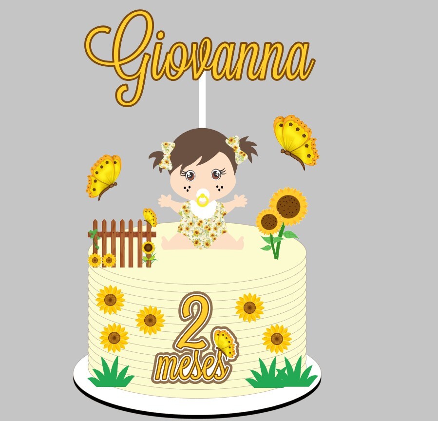 Arquivo de corte topo girassol bebê menina